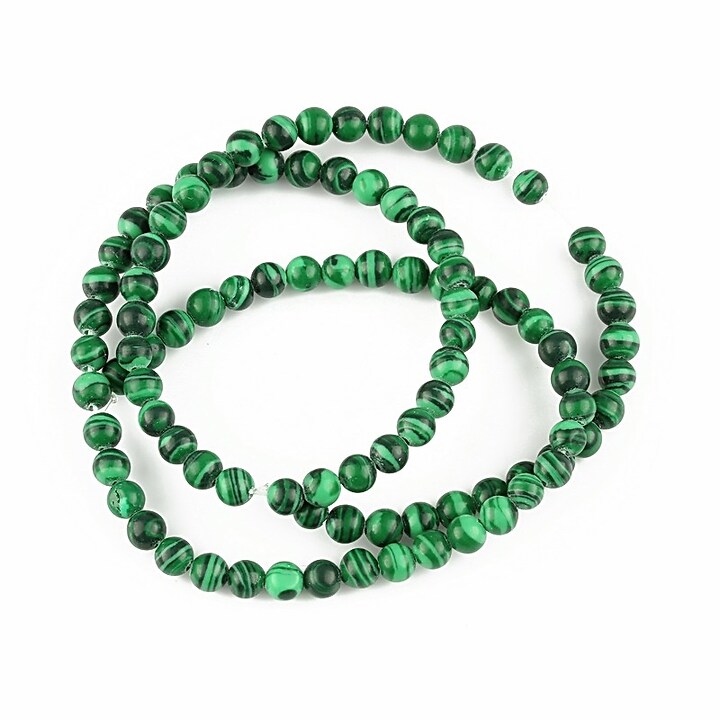 Margele malachit de sinteza sfere 4mm (sirag)