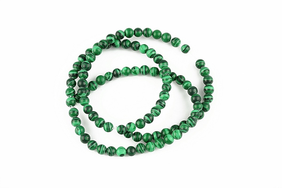 Margele malachit de sinteza sfere 4mm (sirag)