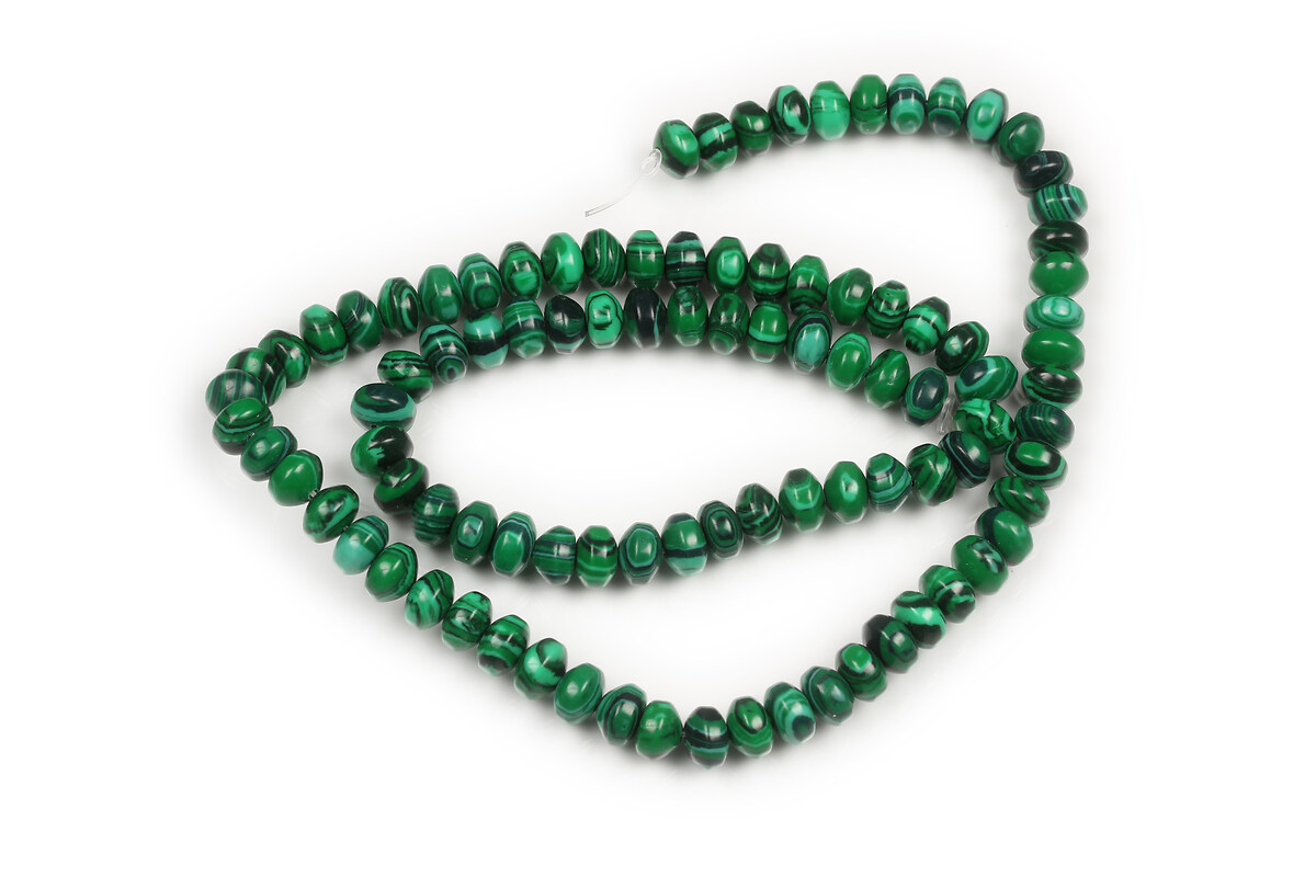 Margele malachit de sinteza rondele 4-5x6-7mm (sirag)