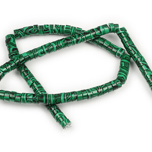 Margele malachit de sinteza rondele Heishi 3x6mm (sirag)