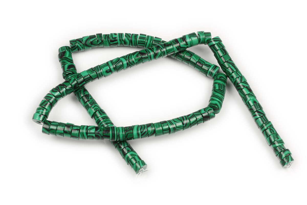 Margele malachit de sinteza rondele Heishi 3x6mm (sirag)