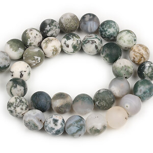 Sirag Tree Agate frosted (mat) sfere 12mm