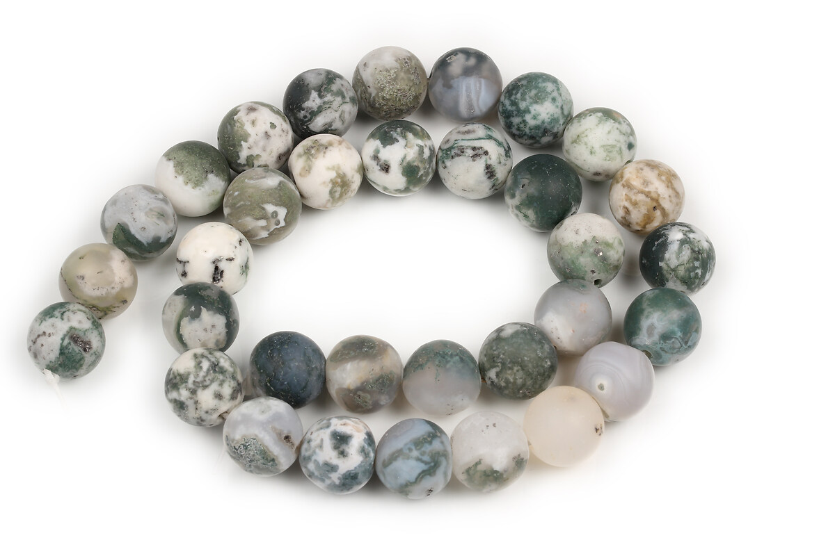 Sirag Tree Agate frosted (mat) sfere 12mm
