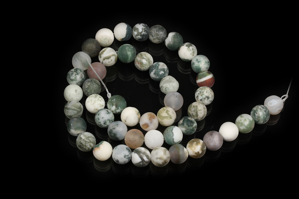 Sirag Tree Agate frosted (mat) sfere 8mm