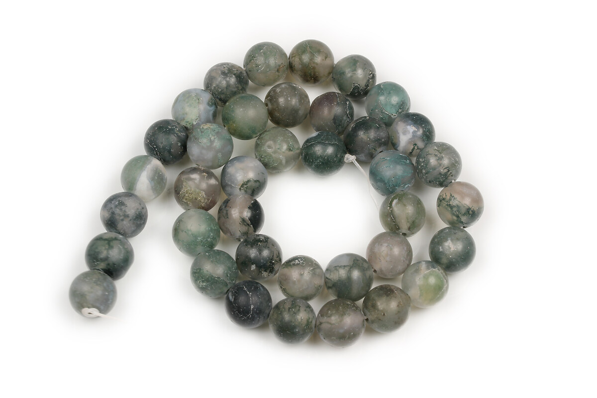 Sirag Moss Agate frosted (mat) sfere 10mm