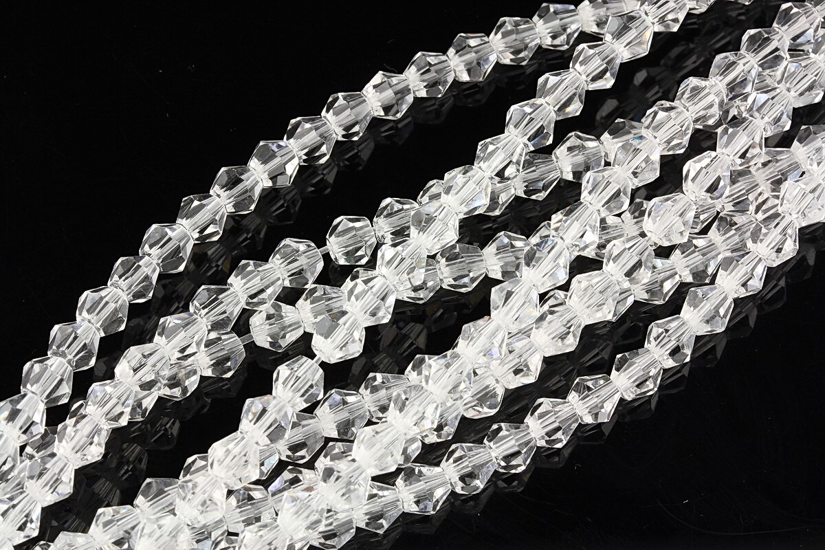 Sirag cristale biconice 4mm - alb transparent