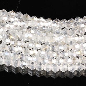 Sirag cristale biconice 4mm - alb transparent luster