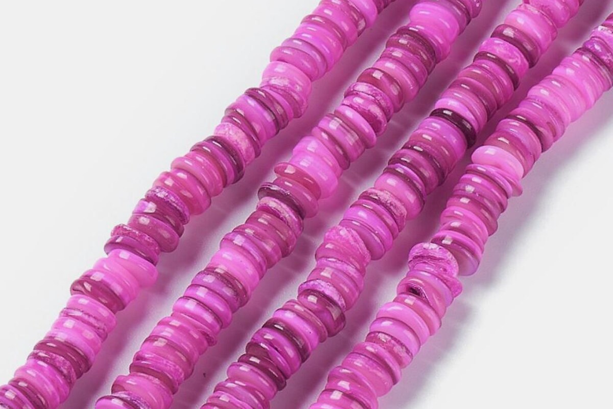 Sirag sidef roz lila rondele Heishi 1-3x8-8,5mm