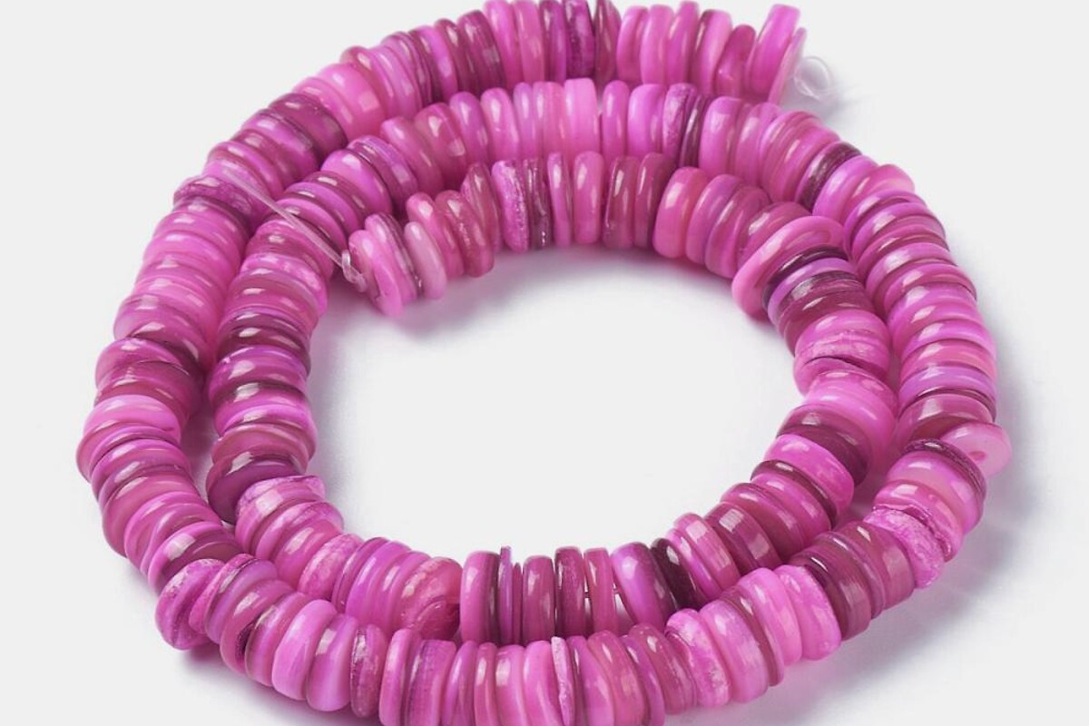 Sirag sidef roz lila rondele Heishi 1-3x8-8,5mm