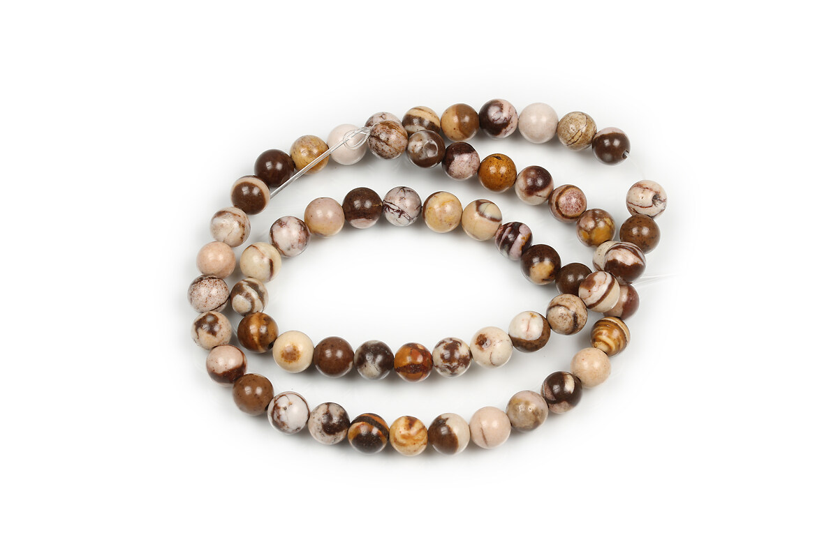 Margele zebra jasper maro sfere 6mm (sirag)