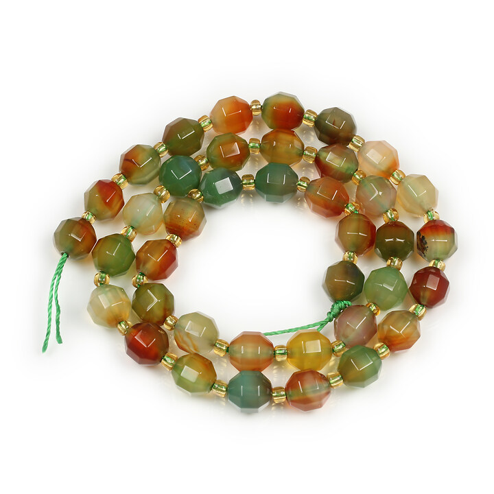 Margele agate autumn cu fatete mari 8x7,5mm (sirag)