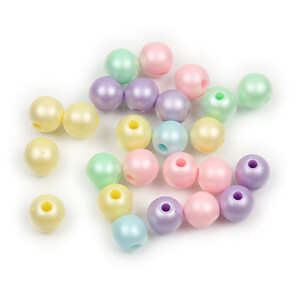 Margele multicolore din plastic, sfere 8mm, 100 buc.