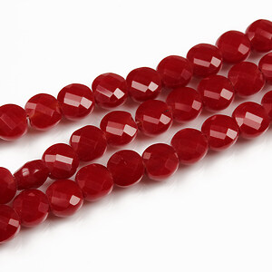 Margele cristal banuti fatetati 6x4mm (sirag) - rosu inchis