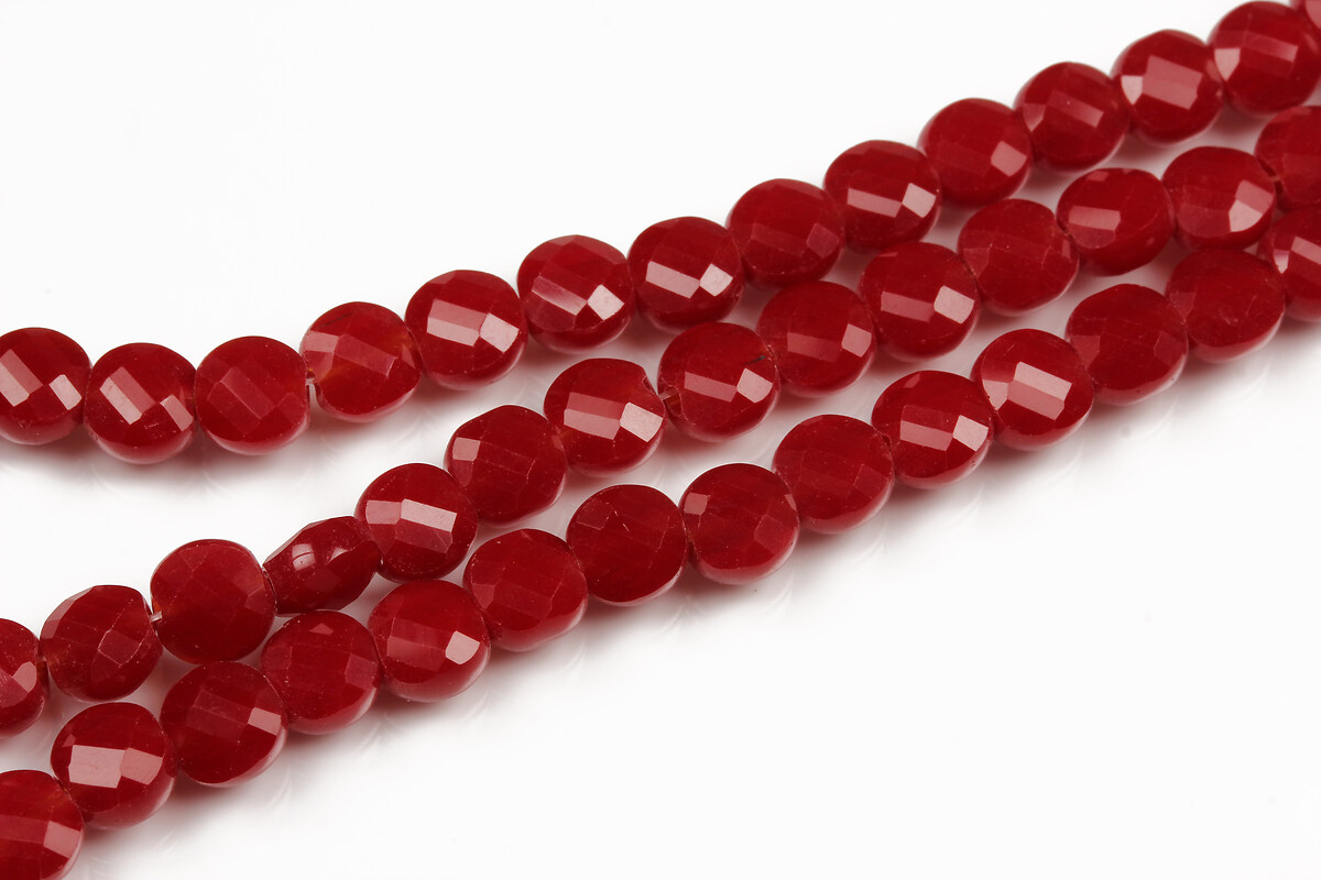 Margele cristal banuti fatetati 6x4mm (sirag) - rosu inchis