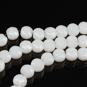 Margele cristal banuti fatetati 6x4mm (sirag) - alb