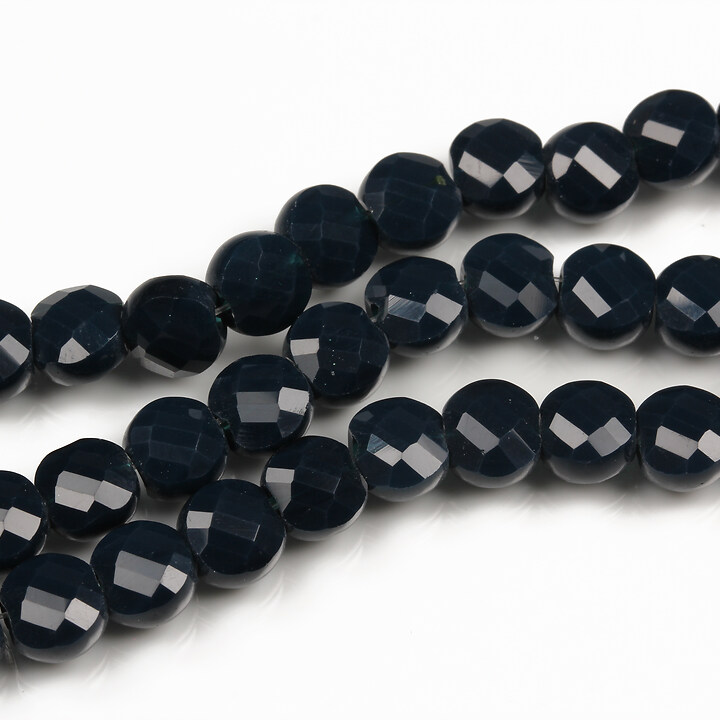 Margele cristal banuti fatetati 6x4mm (sirag) - negru albastrui