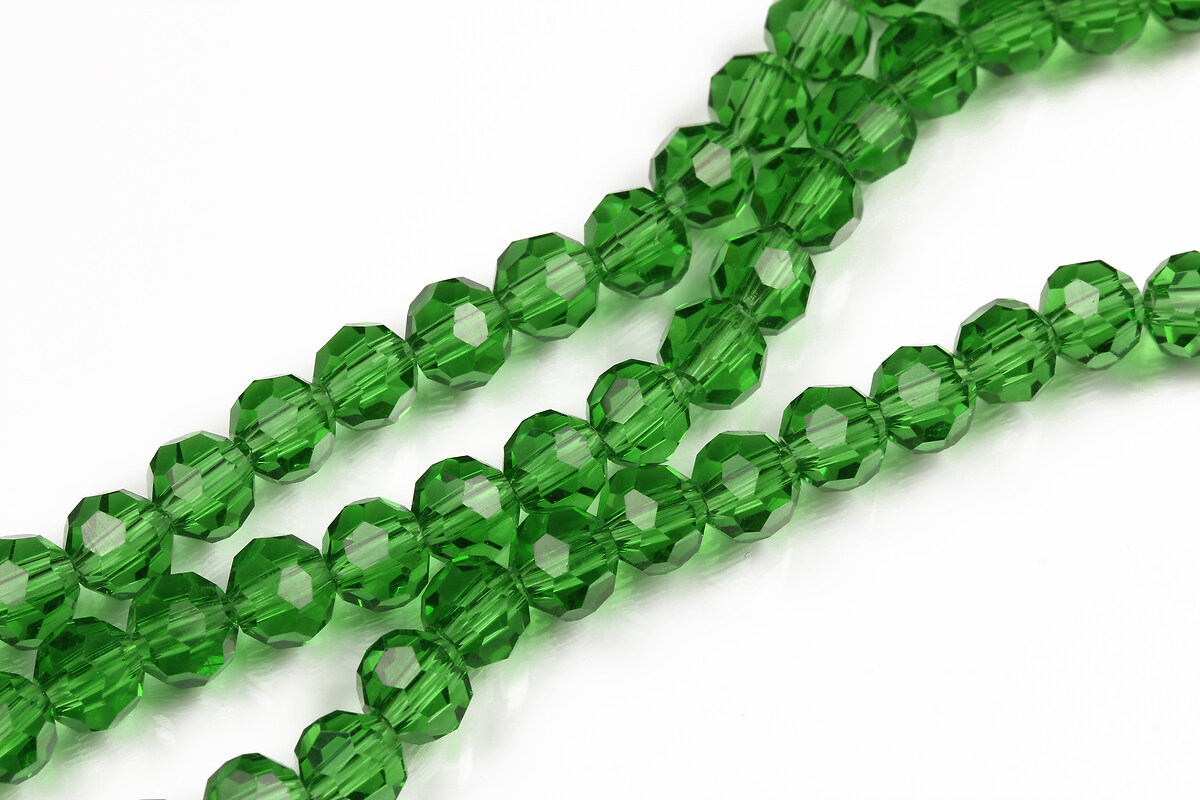 Sirag cristale rotunde 6mm - verde iarba