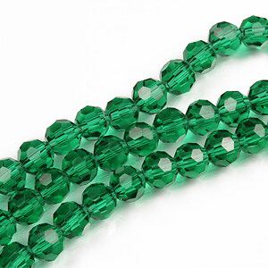Sirag cristale rotunde 6mm - verde smarald