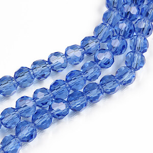 Sirag cristale rotunde 6mm - albastru