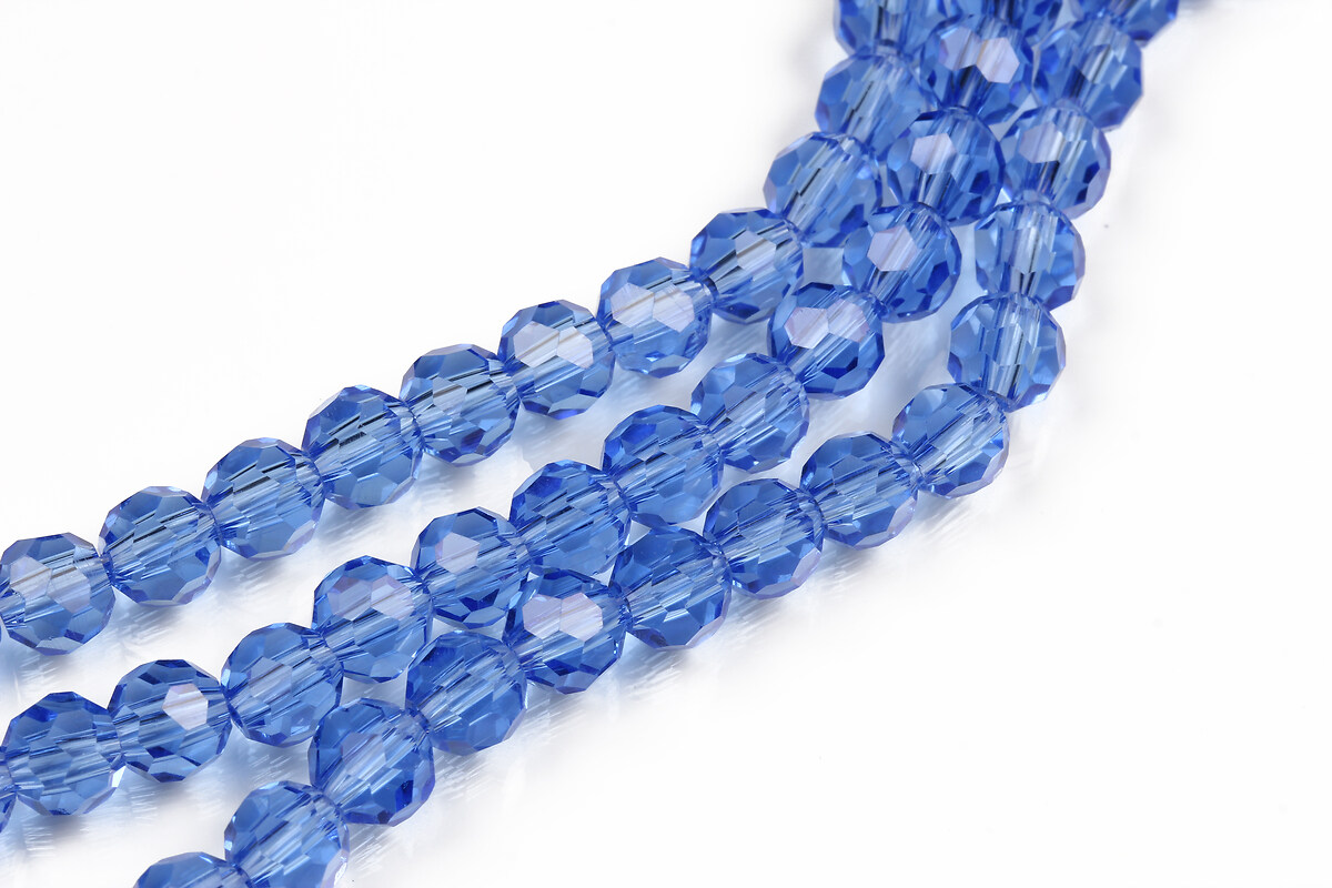 Sirag cristale rotunde 6mm - albastru