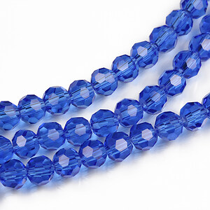 Sirag cristale rotunde 6mm - albastru inchis