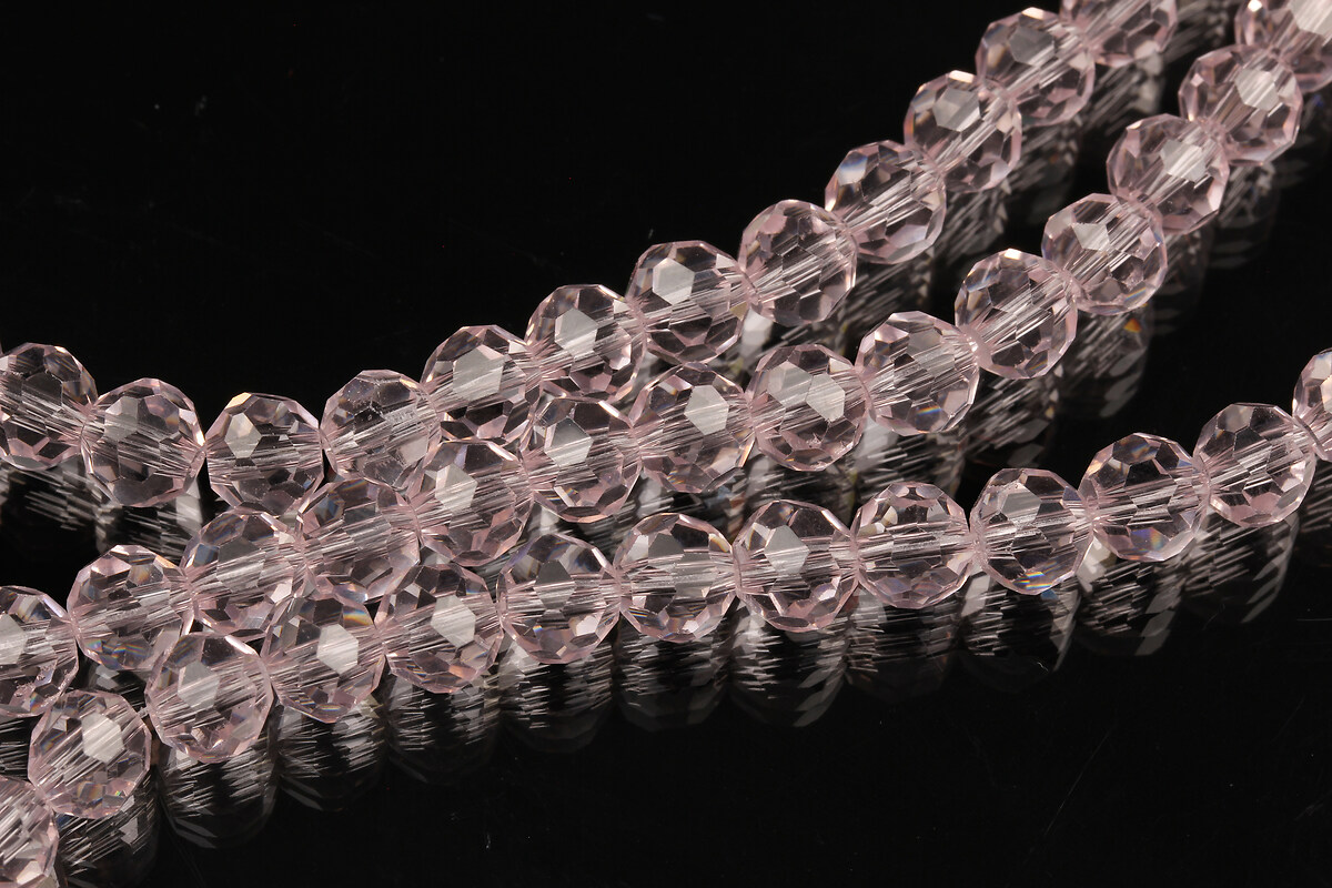Sirag cristale rotunde 6mm - roz