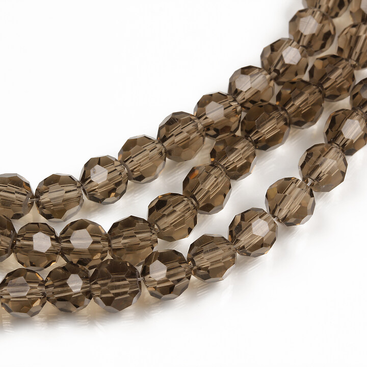 Margele cristal rotund 6mm (sirag) - maro gri