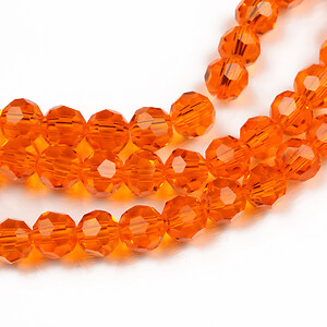 Sirag cristale rotunde 6mm - portocaliu