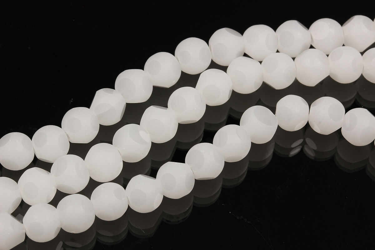 Sirag cristale rotunde cu 6 fatete 6x5,5mm - alb