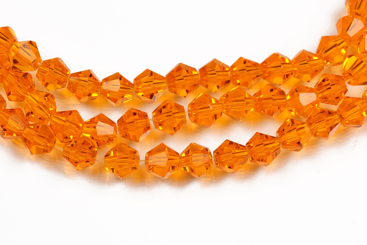 Sirag cristale biconice 6mm - portocaliu