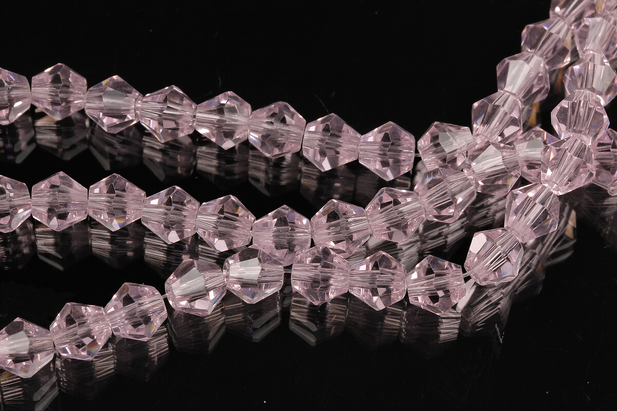 Sirag cristale biconice 6mm - roz