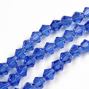 Sirag cristale biconice 6mm - albastru