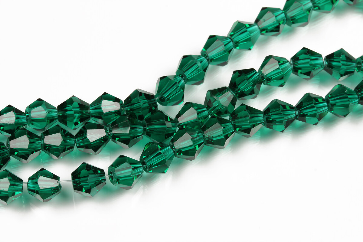 Sirag cristale biconice 6mm - verde smarald