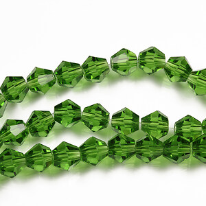Sirag cristale biconice 6mm - verde iarba