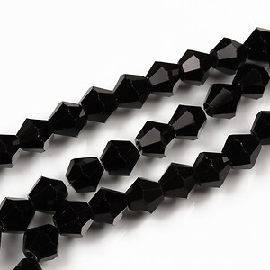 Sirag cristale biconice 6mm - negru