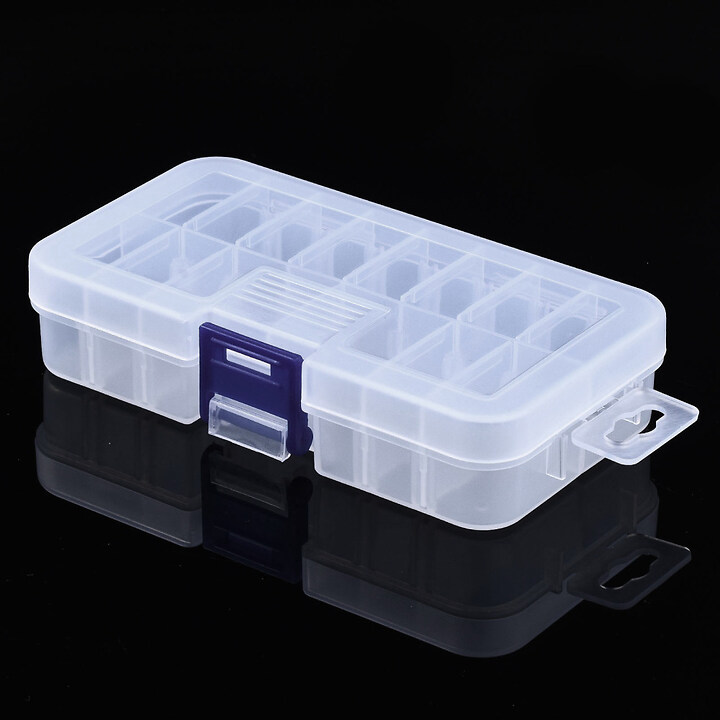 Cutie plastic pentru margele cu compartimente reglabile 13,3x7,3x2,9cm