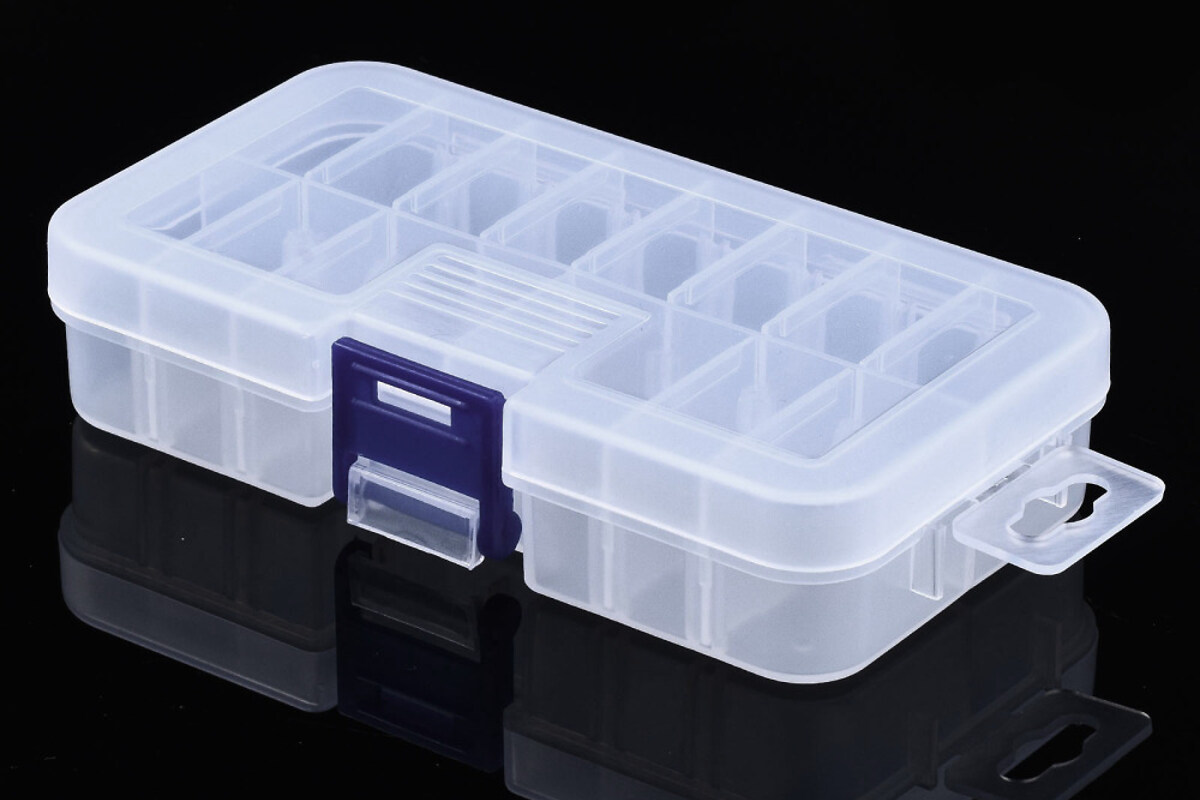 Cutie plastic pentru margele cu compartimente reglabile 13,3x7,3x2,9cm