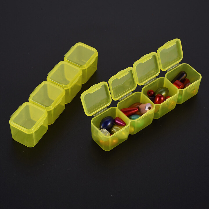 Cutie plastic pentru margele cu 14 cutii a cate 4 compartimente 21x17,5x2,7cm