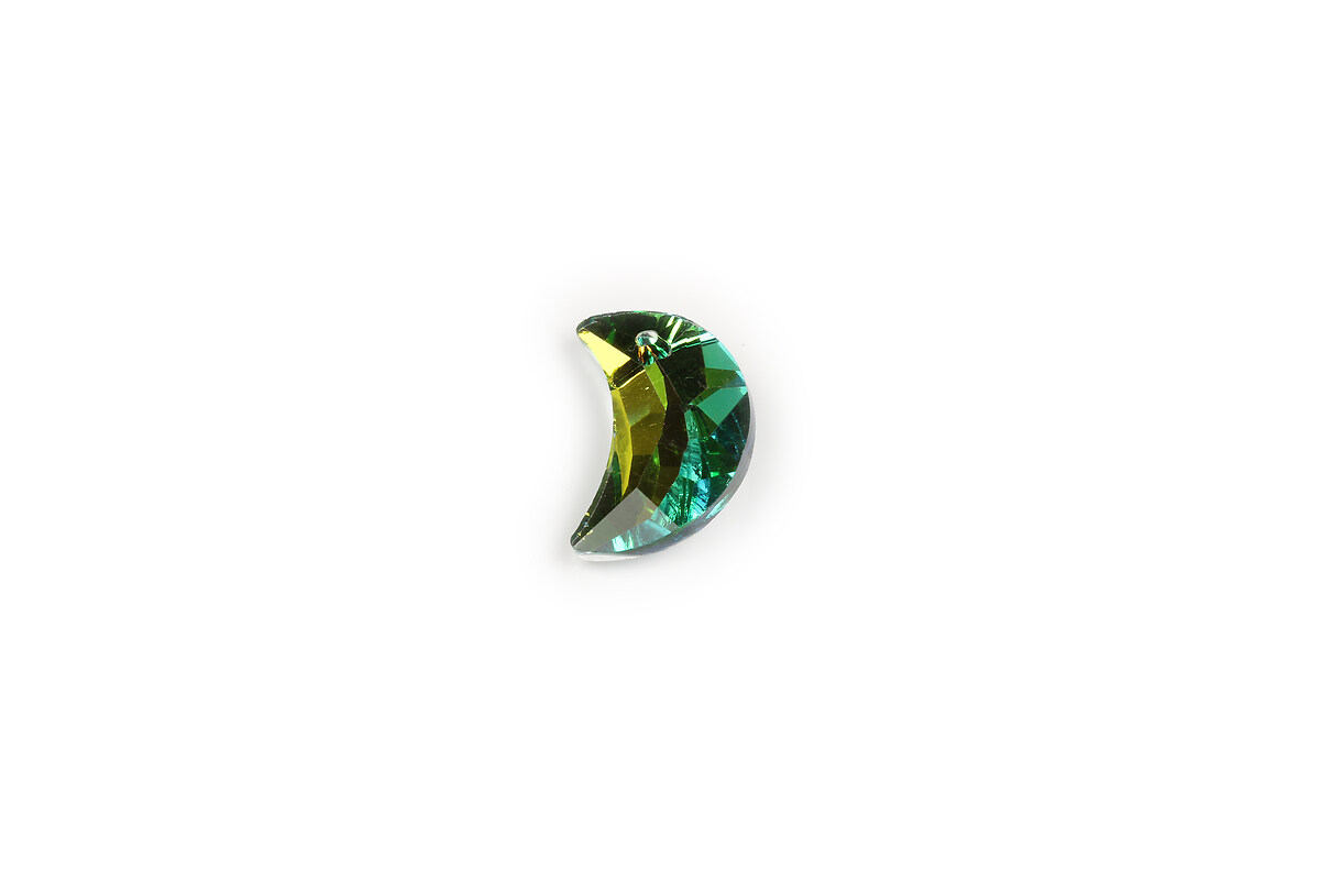 Pandantiv luna din cristal electroplacat 20x13x6mm - verde