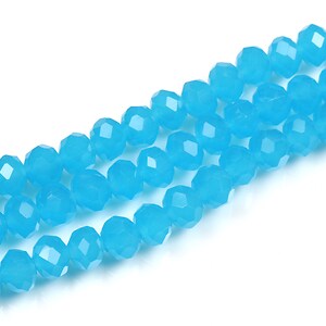 Sirag cristale rondele 4x6mm - albastru opalescent