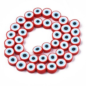 Sirag margele polimer rasina evil eye 8-11x4mm