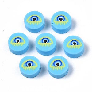 Margele polimer rasina evil eye 9,5-10x4,5mm (50 buc.)