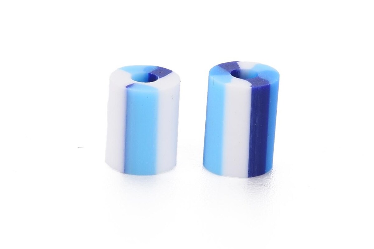 Margele polimer rasina tubulare 3,5-7x5mm - mix albastru (20 grame)