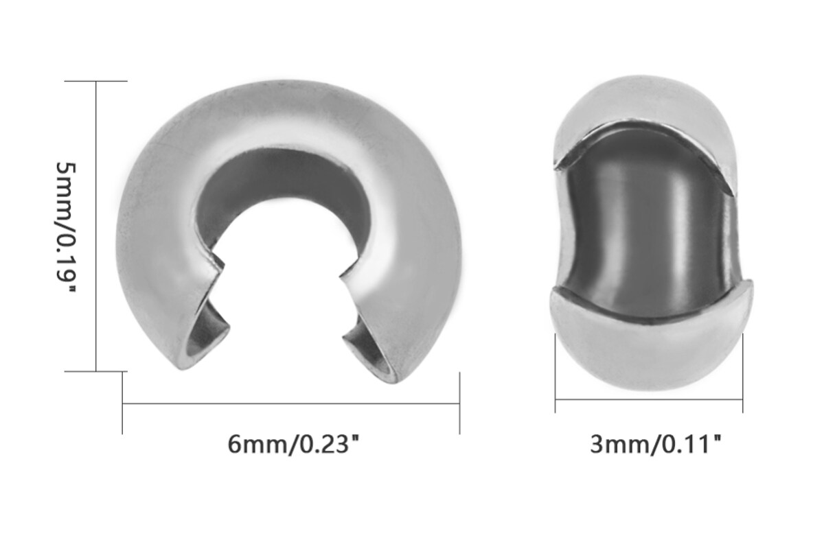 Crimp Cover otel inoxidabil 304 5mm diametru